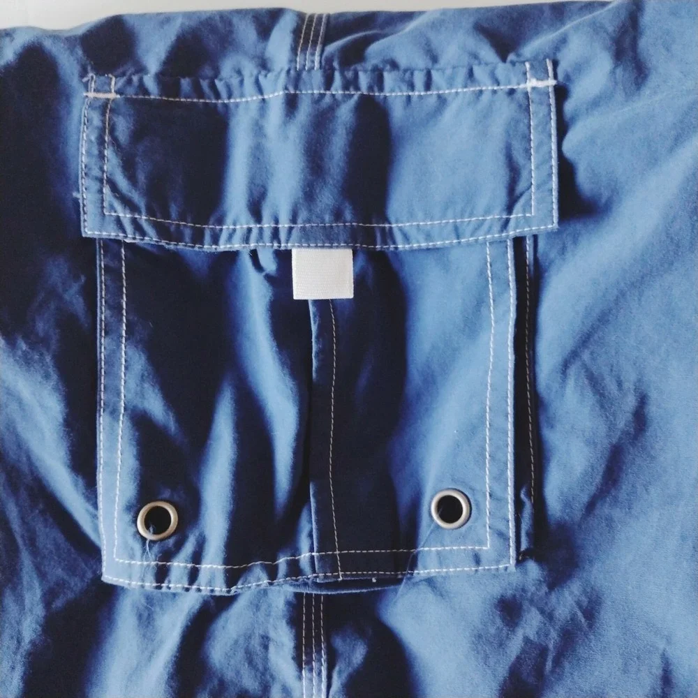 FIRST WAVE Mens Board Shorts‎ Swim Trunks Blue With White Details Size Large